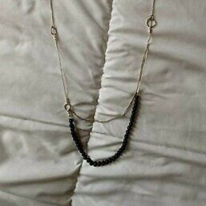Rag & Bone Black Beaded Agate Long Necklace